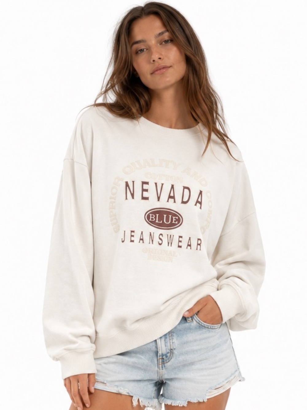 Vintage Nevada Blue Jeanswear Graphic Crewneck Sweatshirt Pullover Est. XL